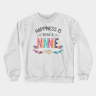 Happiness Is Being A Ninnie Wildflowers Valentines Mothers Day Crewneck Sweatshirt